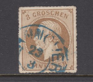 Hanover Sc 29 used. 1964 3g brown King George V, Perce en Arc 16, fresh, VF