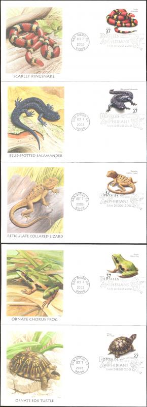 #3814-18 Reptiles and Amphibians Fleetwood FDC Set