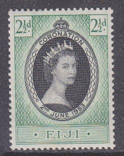 Fiji sc#145 1953 2-1/2p QE2 Coronation MH