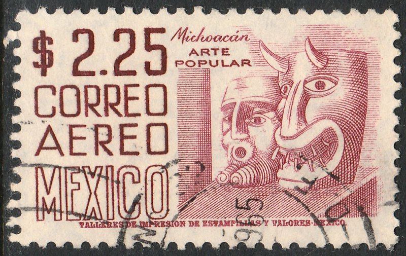 MEXICO C221, $2.25Pesos 1950 Definitive 2nd Printing wmk 300 USED. F-VF. (1398)