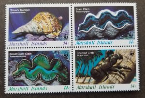 Marshall Islands WWF Life 1986 Sea Shell Coral Reef Fish Marine Crab (stamp) MNH 