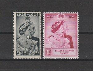 BRITISH SOLOMON ISLANDS 1949 SG 75/6 MNH Cat £10.50