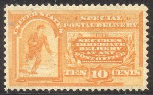 U.S. #E3 Mint BEAUTY w/ Cert - 1893 10c Orange, Special Delivery