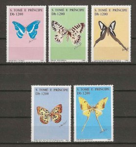 SAO TOME & PRINCIPE 1995 BUTTERFLY SET MNH Cat £12.50