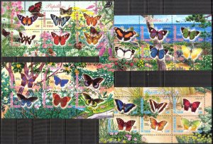 Chad 2012 Butterflies 4 sheets MNH Private {b03}