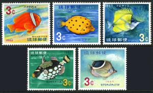 Ryukyu 151-155, MNH. Fish, 1966-1967