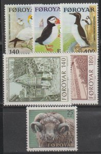 Faroe Islands SC 36-8, 39-40, 42 Mint Never Hinged