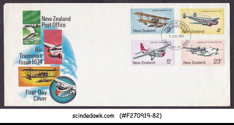 NEW ZEALAND - 1974 AIR TRANSPORT ISSUE / AVIATION - FDC