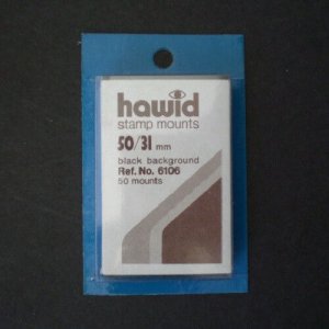 Hawid Stamp Mounts Size 50/31 BLACK Pack of 50