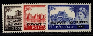 KUWAIT QEII SG107-109, 1955 complete set, NH MINT. Cat £35.