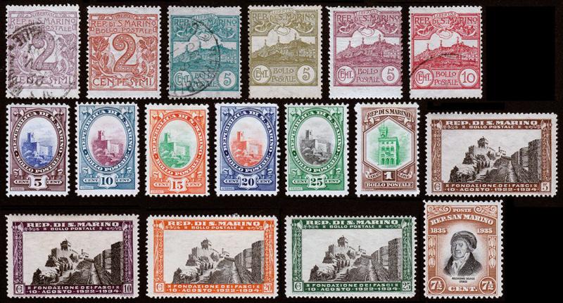 San Marino Scott 40 // 170 (1903-1935) Mint/Used H F-VF, CV $45.70