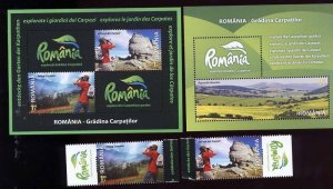 Romania 2010 STAMPS Carpathian MOUNTAINS NATURE set MS MNH WONDERS