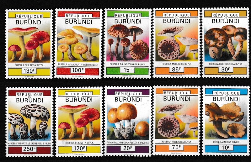 Burundi - MUSHROOMS - Set - MNH