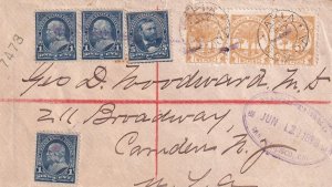1898, Apia, Samoa to Camden, NJ, W/ PE Cert., Registered, See Remark (45550)