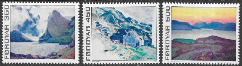 Faroe Islands Scott 18-20 MNH Views Set of 1975