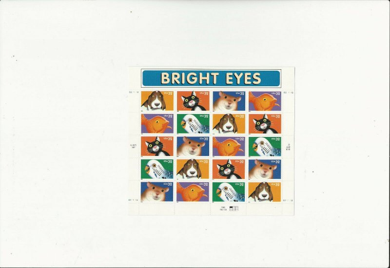 US Stamps/Postage/Sheets Sc #3234a Bright Eyes MNH F-VF OG FV 6.40