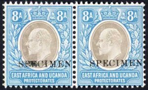 KUT SG25s KEVII 8a Wmk Mult Crown opt Specimen (locally) U/M PAIR