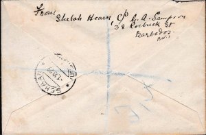 Barbados 1929 Registered Cover to Liechtenstein.