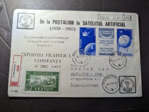 1957 Registered Romania Airmail Cover Constanta to Slapanice Czechoslovakia