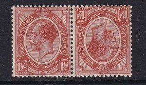 South Africa  #4a  MH  George V  teche-beche pair  1 1/2p