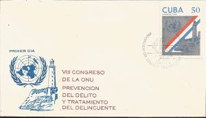 V) 1990 CARIBBEAN, 8TH UN CONGRESS ON CRIME PREVENTION, WITH SLOGAN CANCELATI...