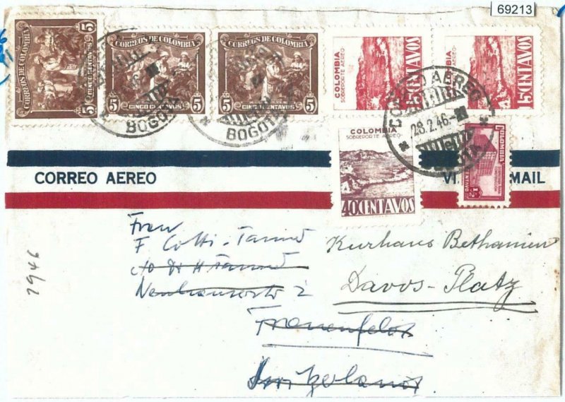 69213 - COLOMBIA - POSTAL HISTORY -  COVER to SWIZTERLAND 1946 - coffee