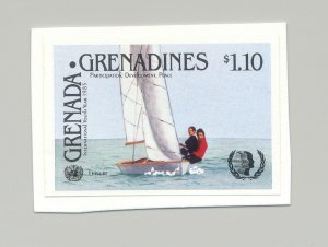 Grenada Grenadines #649 Youth Year UN Sailing 1v Imperf Proof on Card