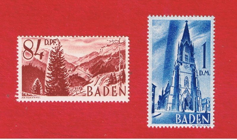 Germany-Baden #5N26-5N27  MNH OG   Occupation Stamps Free S/H