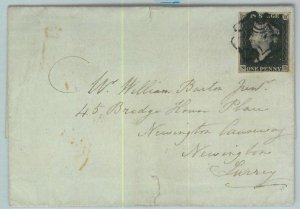 BK0661 - GB Great Brittain - POSTAL HISTORY - PENNY BLACK Plate 7 on COVER 1841