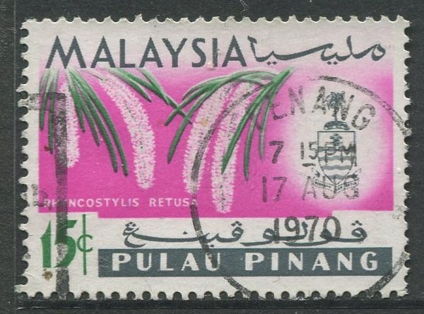 STAMP STATION PERTH Penang #72 Orchid Type Definitive Used 1965