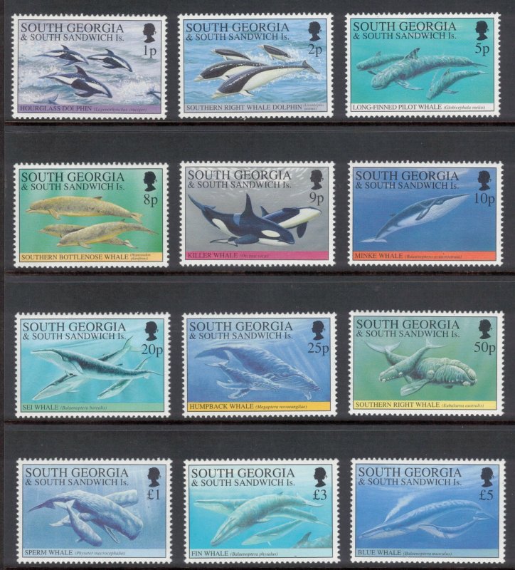 SOUTH GEORGIA 1994 Whales and Penguins; Scott 178-89, SG 211-42; MNH