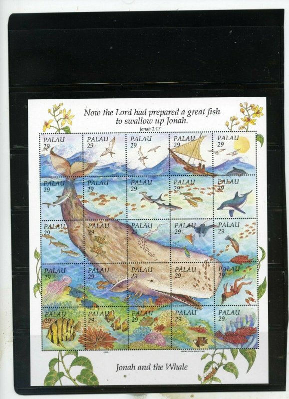 PALAU 1993 MARINE LIFE/WHALES SHEET OF 25 STAMPS MNH 