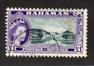 Bahamas 173 U 1964 1L violet & grnsh black