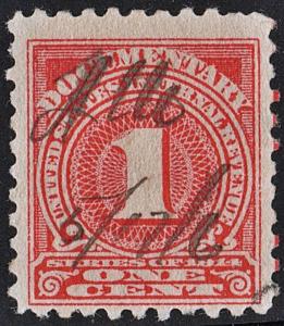 R207 1¢ Documentary Stamp (1914) Used