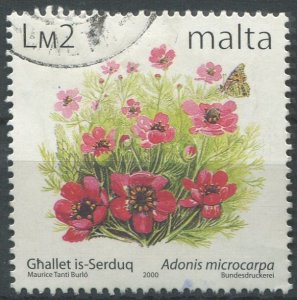 Malta Sc#1027 Used, £2 multi, Definitives 1999-2006: Maltese Flowers (2000)