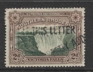 Southern Rhodesia- Scott 31 - Victoria Falls  -1932 - FU - Single 2d Stamp