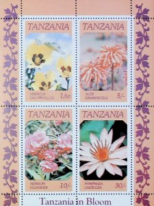 1986 Flowers of Tanzania Aloe Nersium Nymphaea MNH** Sheet 15005-