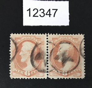 MOMEN: US STAMPS # 159 PAIR VF+ STAR CANCEL USED LOT #12347