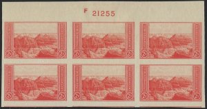 US, Scott #757, 2¢ National Parks issue,  NGASI LH,  PB of 6, CV $5.50