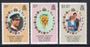 Pitcairn Islands 206-208 Royal Wedding MNH VF