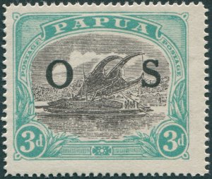 Papua 1931 3d black & blue-green Official SGO59 unused