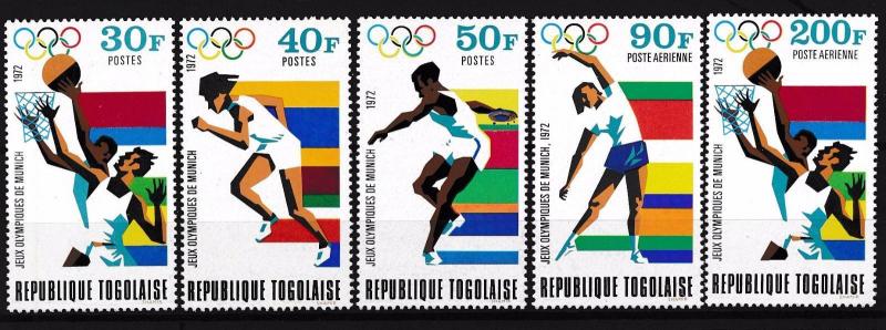 [55589] Togo 1972 Olympic games Basketball Athletics Gymnastics MNH