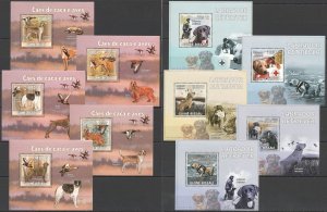 A0845 2009 Guinea-Bissau Birds Dogs Labrador Retriever 10 Lux Bl Mnh