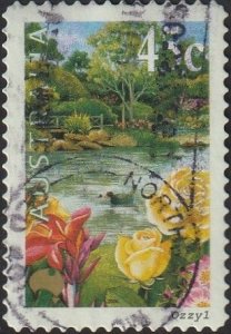 Australia #1826 2000 45c Gardens, Roses, Lake & Bridge USED-VG-NH.