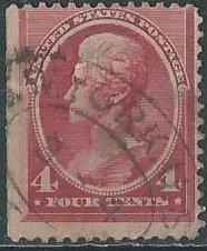 US 215 (used) 4¢ Andrew Jackson, carmine (1888)