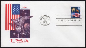 SC#2276 22¢ Flag & Fireworks FDC: Artmaster (1987) Unaddressed