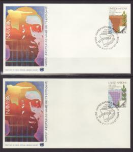 UN New York 312-313 Nambia Geneva S/2 U/A FDC