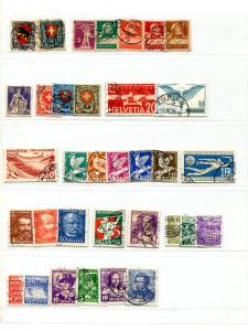 Switzerland Collection on 9 pages mostly used