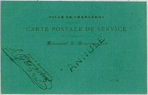 29871 - BELGIUM Belgium - POSTAL HISTORY - SERVICE Lettercard: CHARLEROI-