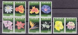 J43651 JL Stamps 2013 aruba set mnh blks #430a-j flowers